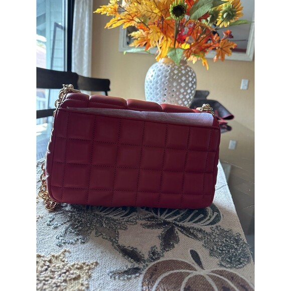 Michael Kors Ladies SoHo Large Quilted Leather Shoulder Bag - Crimson NEW - Picture 8 of 11